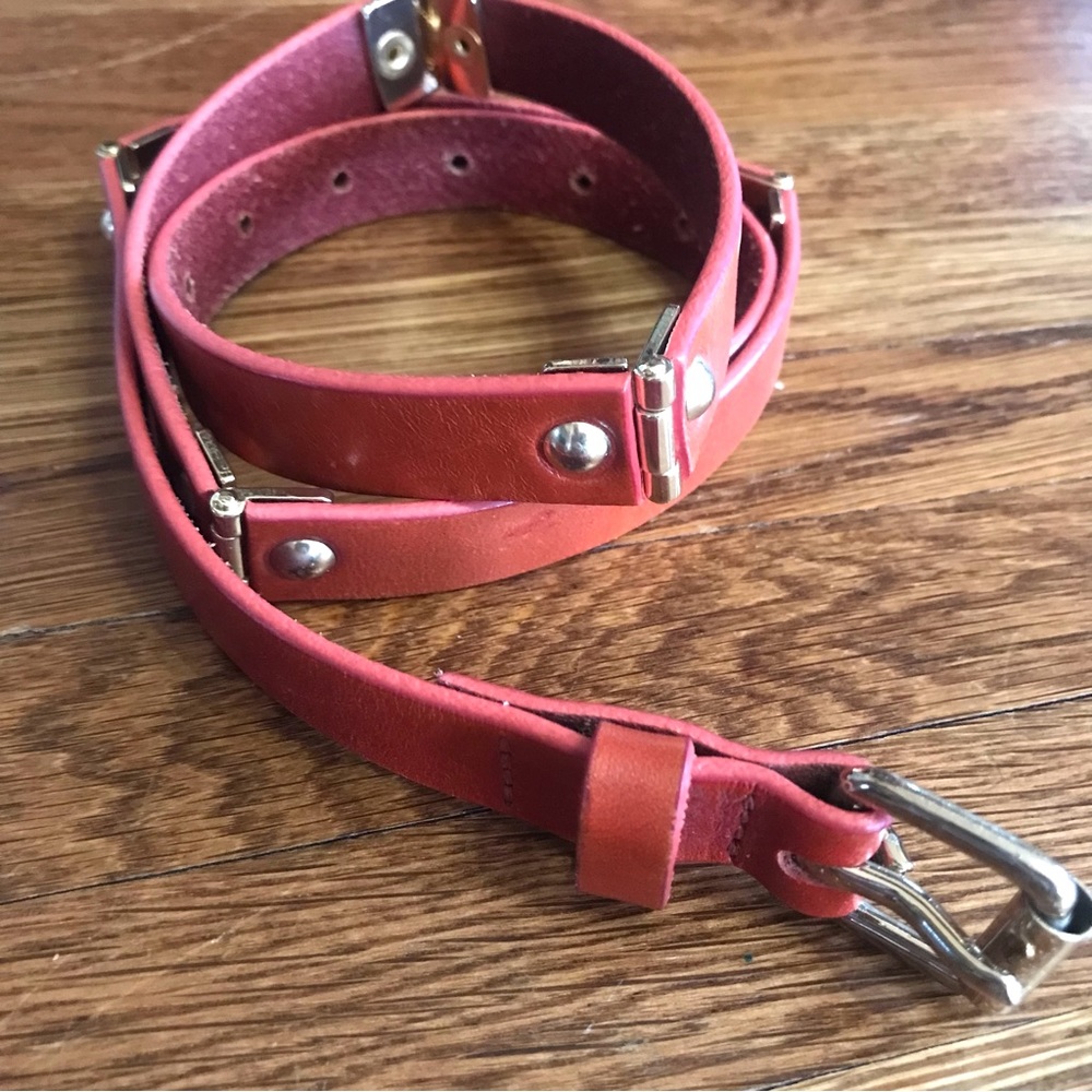 Linea Pelle jointed belt M leather gold skinny